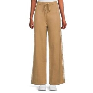 KARL LAGERFELD PARIS Logo Women's Side-Seam Knit Wide-Leg Pants XL Luxury NWT!